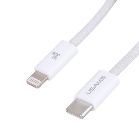 Usams SJ657 Cable Type-C To Lightning, 1.2M, 4FT, 30W - White