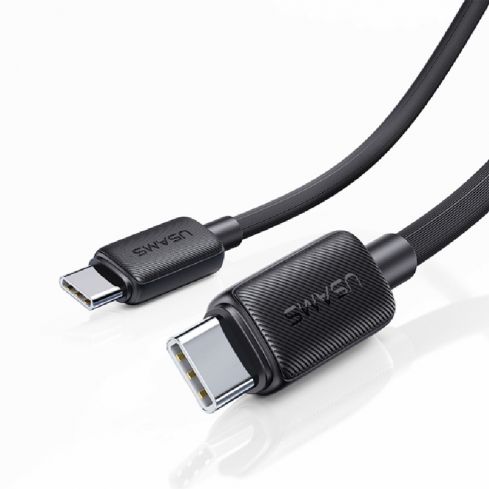 Usams SJ696 Cable Type-C To Type-C, 2M, 6.5FT, 60W - Black