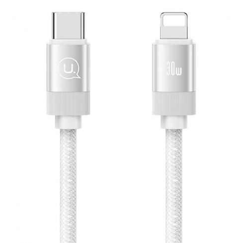 Usams SJ705 Cable Type-C To Lightning,, 1M, 3.3FT, 30W - White