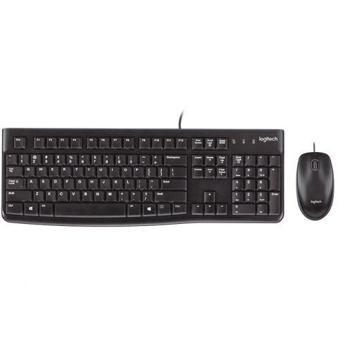 Logitech MK120 Keyboard and Mouse Combo Wired - Black