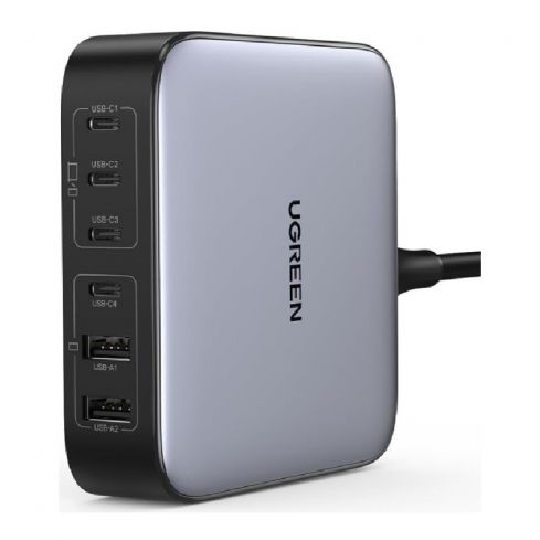 Ugreen CD271 Gan 200w Desktop Charger, 6 Port - Black