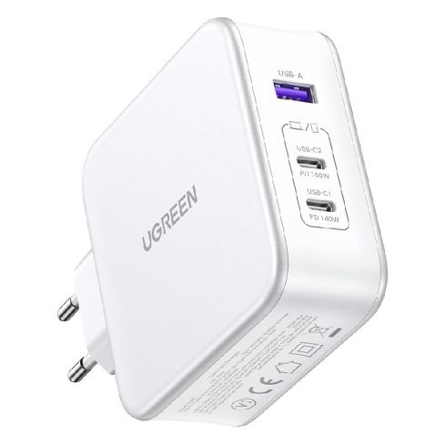 Ugreen CD289 Nexode 3 Ports PD Gan Fast Charger, 140W - White