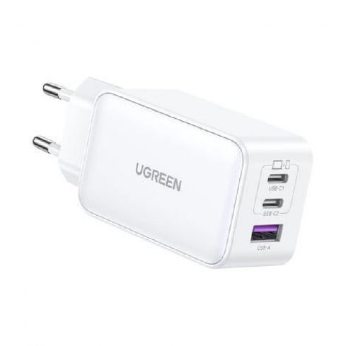 Ugreen CD244 Nexode 3 Ports GaN Wall Charger, 65W - White