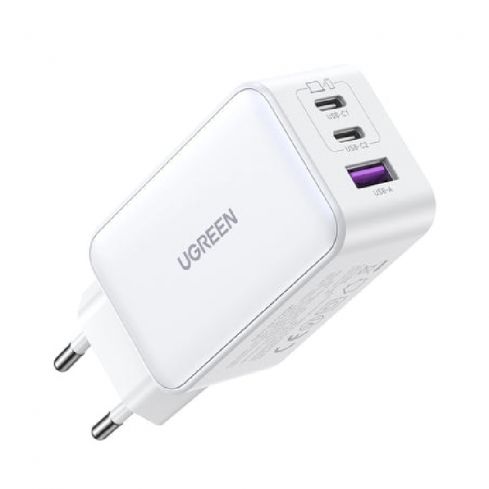 Ugreen CD244 Nexode 3 Ports GaN Wall Charger, 65W - White