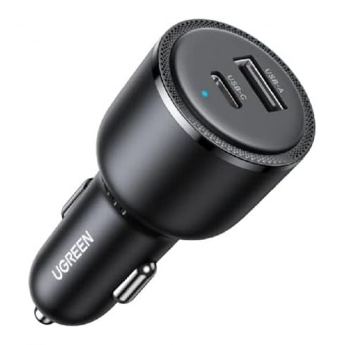 Ugreen EC701 2-Port Fast Car Charger, 63W - Black