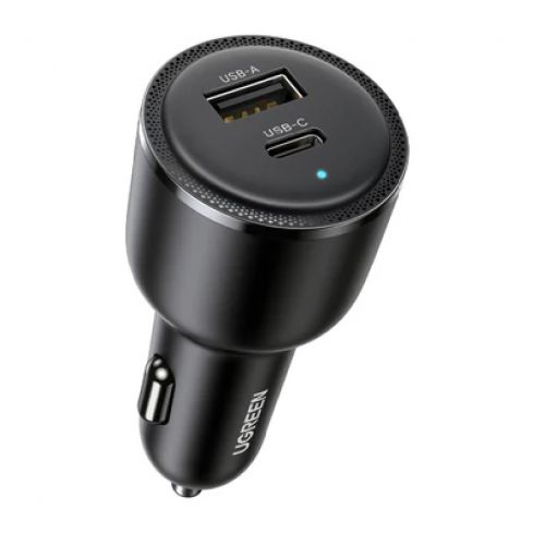 Ugreen EC701 2-Port Fast Car Charger, 63W - Black