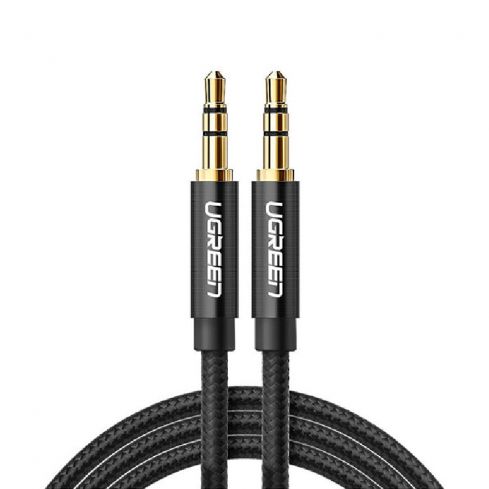 Ugreen AV112 Mini jack cable 3.5mm, AUX, 2m - Black