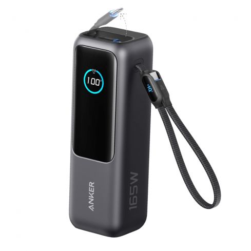 Anker Zolo Power Bank 25000mAh, 165W, Built-in USB-C Cables, A1695H11 - Black