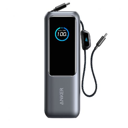 Anker Zolo Power Bank 25000mAh, 165W, Built-in USB-C Cables, A1695H11 - Black