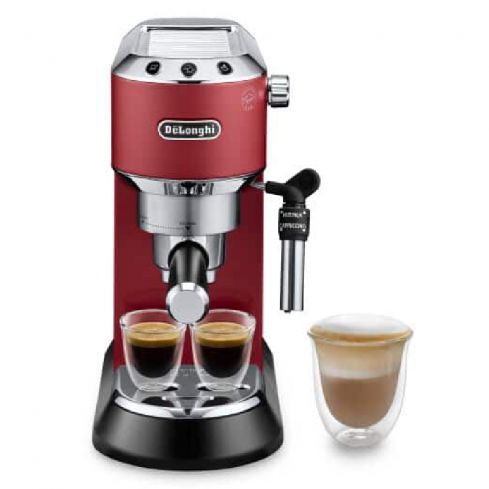 Delonghi Dedica Style Pump Espresso Coffee Machine, 15 Bar, EC 685.M - Red