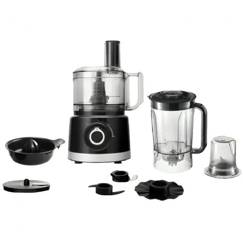 IDO Food Processor, 1000 Watt, 25 Functions, 1.5 Liter, FP1000-BK - Black