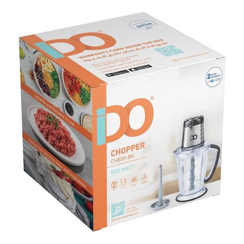 IDO Chopper, 800 Watt, 2 Liters, CH800-BK - Black