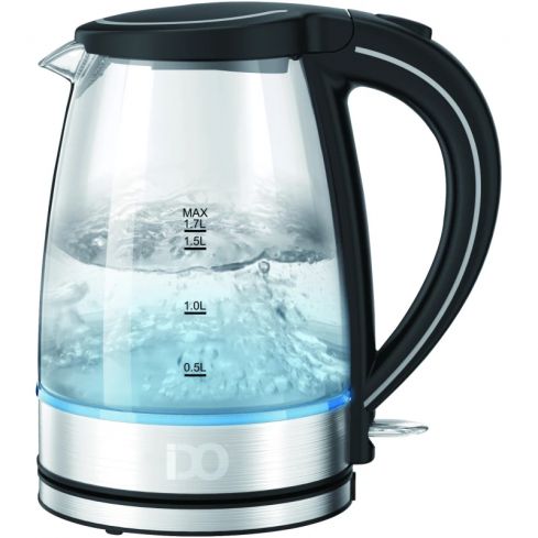 IDO Glass Electric Kettle, 1.7L, 2000W, EKG2000-BK - Black*Silver