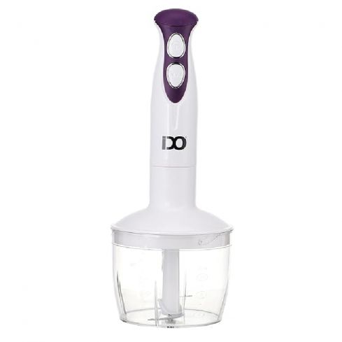 IDO Hand Blender 400 Watt, 600 ml, With Whisk and Chopper, HBLG400-PR - White*Purple