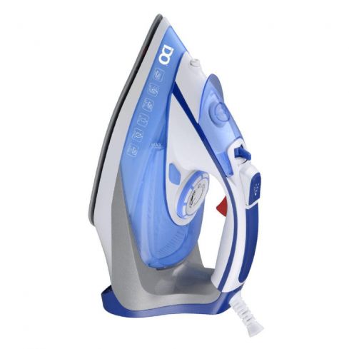 IDO Steam Iron, 2400 Watt, Ceramic Soleplate, SI2400-BGY - Blue