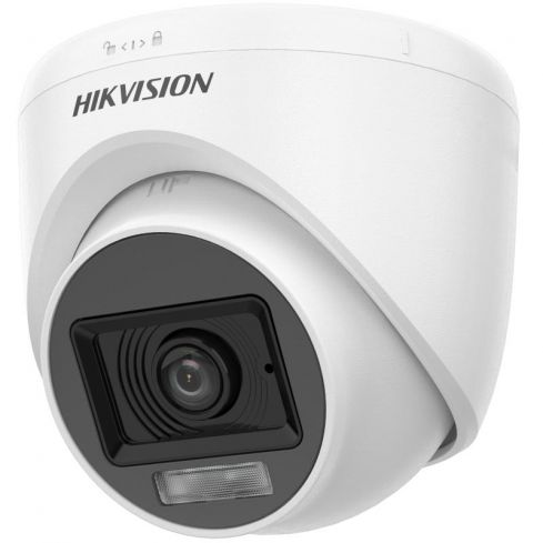 Hikvision Indoor Camera Security, 2MP, Dual Light Audio Fixed Turret, DS-2CE76D0T - White