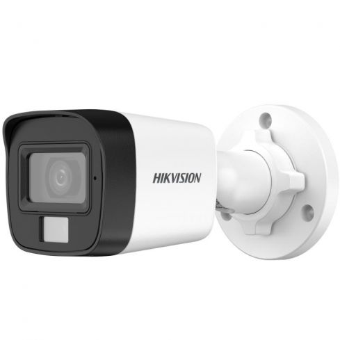 Hikvision Outdoor Security Camera 2MP, Dual Light, Audio Fixed Mini, DS-2CE16D0T - White