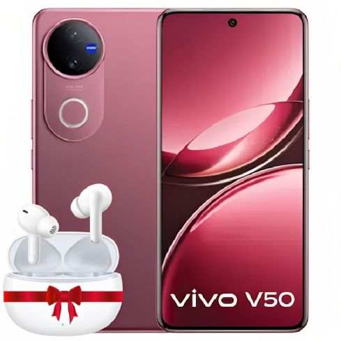 Vivo V50 5G, 12GB Ram, 256GB - Rose Red With Free Gift Vivo Buds (Pre-Order)