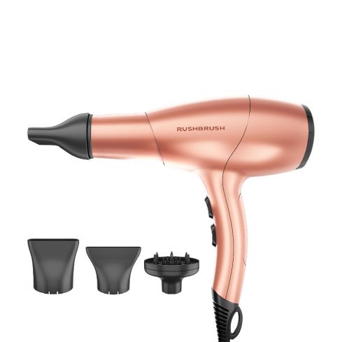 Rush Brush D3 Ultra Hair Dryer, 2400 Watt - Rose Gold