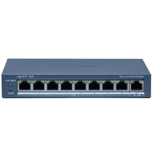 Hikvision PoE Switch 8 Ports Fast Ethernet Smart, DS-3E1309P-EI - Dark Blue