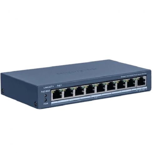 Hikvision PoE Switch 8 Ports Fast Ethernet Smart, DS-3E1309P-EI - Dark Blue