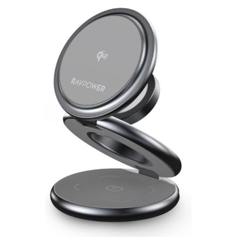 RavPower RP-WC1008 Premium Foldable 3-in-1 Wireless Charging 15W  - Gray