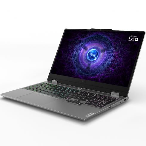 لينوفو LOQ 15IRX9 لابتوب للألعاب، معالج Intel® Core™ i5-13450HX، رامات 24 جيجابايت، 512 جيجابايت SSD، بطاقة رسومات NVIDIA® GeForce RTX™ 3050 سعة 6 جيجابايت، شاشة 15.6 بوصة FHD، 83DV012HED - رمادي
