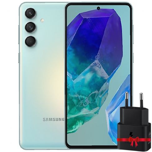 سامسونج جالاكسي M55 5G، رامات 8 جيجابايت ، 128 جيجابايت - أخضر + شاحن سامسونج 25 واط
