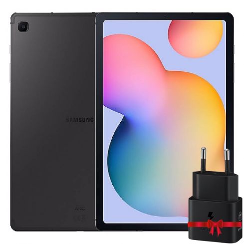 سامسونج جالكسي تاب S6 لايت، 4 جيجا رام، 128 جيجا - اسود + شاحن سامسونج 25 واط