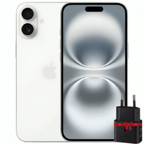 Apple Iphone 16 Plus 128GB - White ( 2 Year Warranty ) + Free Gift Samsung 25Watt Adapter