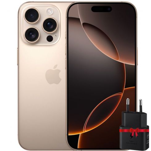 iPhone 16 Pro Max 256GB - Desert Titanium ( 2 Year Warranty ) + Free Gift Samsung 25Watt Adapter