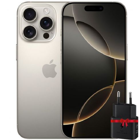 iPhone 16 Pro Max 256GB - Natural Titanium ( 2 Year Warranty ) + Free Gift Samsung 25Watt Adapter