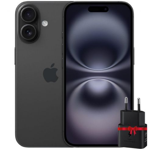 Apple Iphone 16 128GB - Black ( 2 Year Warranty ) + Free Gift Samsung 25Watt Adapter