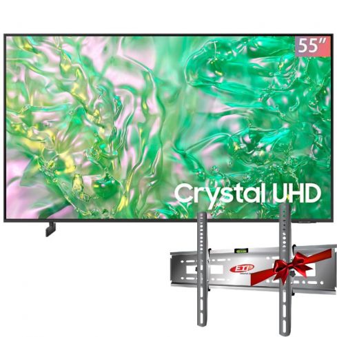 سامسونج تليفزيون  55 بوصة كريستال UHD 4K سمارت، DU8000 + حامل هديه مجانيه
