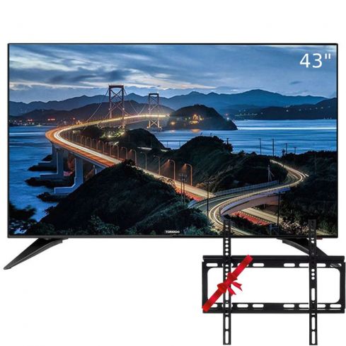 Tornado FHD DLED Smart TV 43 Inch, Wi-Fi Connection, 43ES4600E - Black + Free gift stand