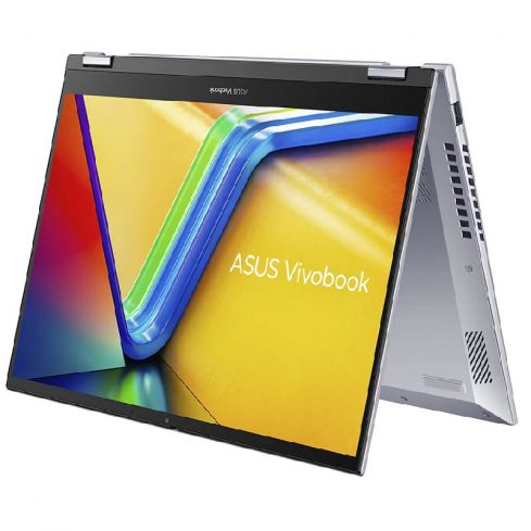  أسوس فيفوبوك S14 فليب لابتوب، إنتل كور i9-13900H، رامات 16 جيجابايت، SSD سعة 512 جيجابايت، معالج إنتل آيريس إكس، 14.0 بوصة WUXGA، ويندوز 11، TP3402VA-EG009W - فضي