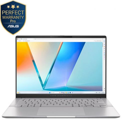 Asus Vivobook S14 M5406UA-QD055W AMD Ryzen 9- 8945HS 16GB RAM , 512 SSD , AMD Radeon , 14 WUXGA , Win11 - Silver