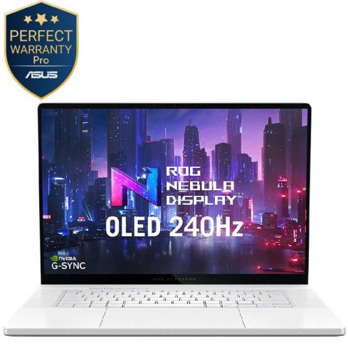 Asus ROG Zephyrus G16, AMD Ryzen™ AI 9 HX 370, 32GB Ram, 1TB SSD, NVIDIA® GeForce RTX™ 4070, 16" OLED, Win 11, GU605WI-R9321G - Platinum White