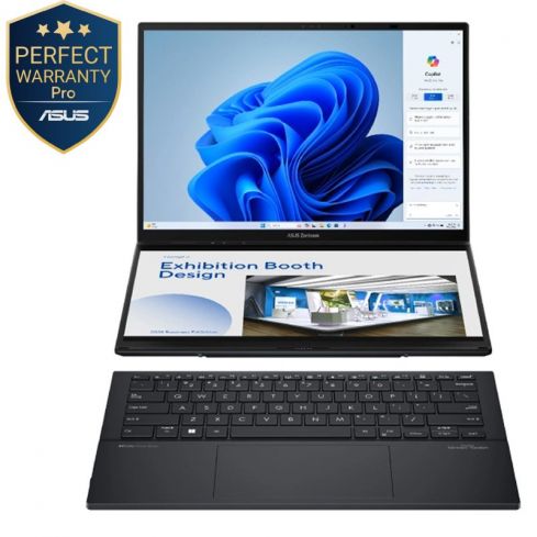 ASUS Zenbook DUO UX8406CA-OLED009WS Laptop, Intel® Core™ Ultra 9 Processor 285H, Intel® Arc™ Graphics, 32GB, 2TB SSD,14" OLED WQ 3K Touch, Win11 - Inkwell Gray