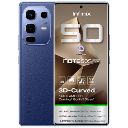 انفنيكس نوت 50s 5G، رامات 8 جيجابايت، 256 جيجابايت - أزرق مع هدية مجانية انفنيكس X بدز 3 لايت