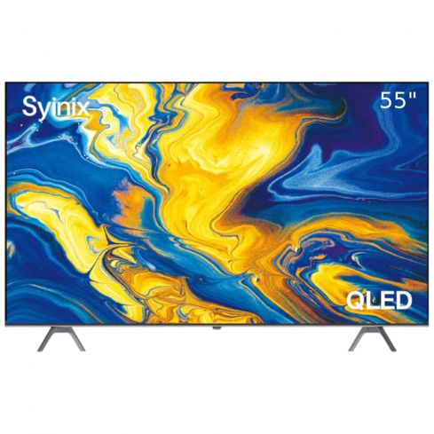 Syinix 55 Inch Frameless QLED 4K UHD Smart Google TV, 55Q61 - Black