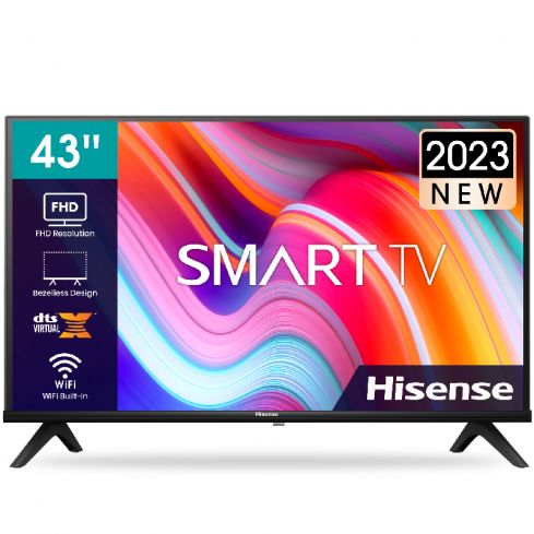 Hisense A4N Series Smart TV, 43 Inch, UHD, LED, 43A4k - Black
