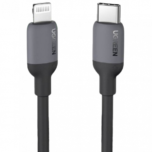 يوجرين كابل سيليكون USB-C إلى Lightning بطول 1 متر ، 20304 - أسود