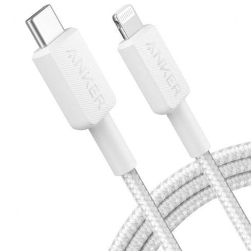 Anker 322 USB-C To Lightning Cable 6ft Braided A81B6H21 - White