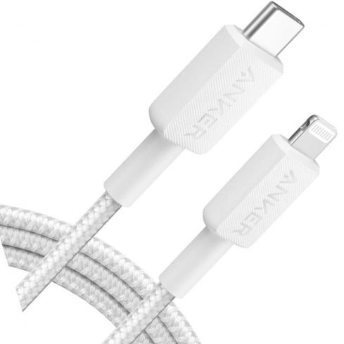 Anker 322 USB-C To Lightning Cable 6ft Braided A81B6H21 - White