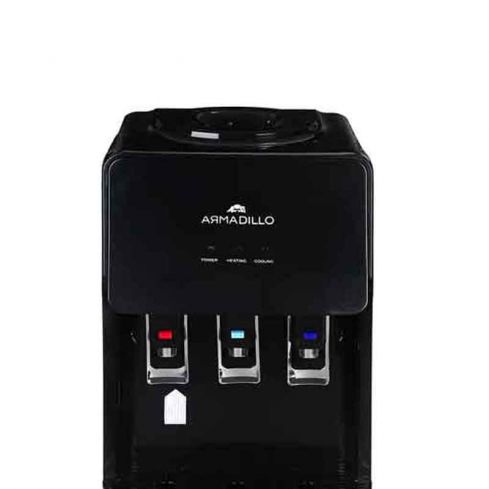 Armadillo Water Dispenser With Refrigerator, 3 Taps, 16 litre , Black -  ARM-WDS-FRI-BK-0000 ( Water bottle on top )