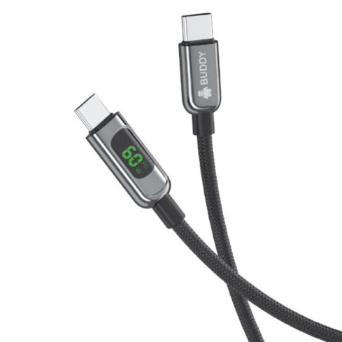 Buddy C6 Type-C To Type-C Cable 60W Fast Charging - 1M - Black