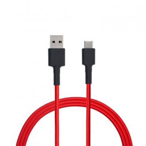 شاومى كابل تايب سى - USB مضفر عالي الجودة - أحمر