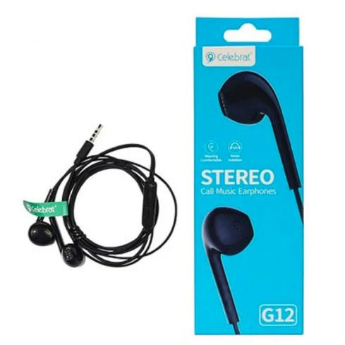Celebrat G12 Stereo Wired Earphone 3.5mm - Black