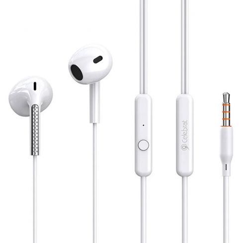 Celebrat G28 Stereo Music Earphone 3.5mm - White